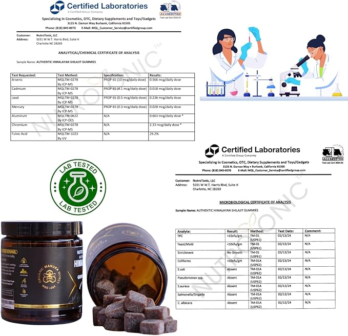 Organic SHILAJIT Gummies by NutroTonic | Shilajit for Men & Women | Cane Sugar Free Sweetened by Organic Manuka Honey | Clean Formula | Natural Fulvic & Humic Acid | 30 Healthy Gummies (3)