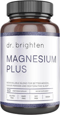 Dr. Brighten Magnesium Plus (as Magnesium Bi-glyncinate) - Beneficial in Maintaining a Healthy Mood, Sleep, Hormone Balance and Reducing Symptoms of PMS and Menstrual Cramps