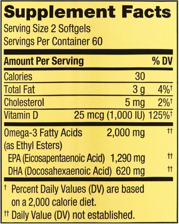 Spring Valley Omega-3 from Fish Oil 2000 mg | Premium Omega-3 from Fish Oil Eye Brain Bone & Heart Health | Set with Basket Goods Store
