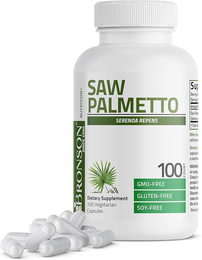 Bronson Saw Palmetto Extra Strength Supports Healthy Prostate Function & Urinary Health Support - Non GMO, 100 Vegetarian Capsules
