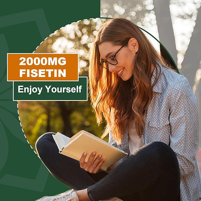 Liposomal Fisetin Supplement, 2000MG, 98% Pure Fisetin Polyphenols Antioxidants, with Quercetin, TMG and Resveratrol, for Healthy Aging, Cognitive Support, 120 Capsules