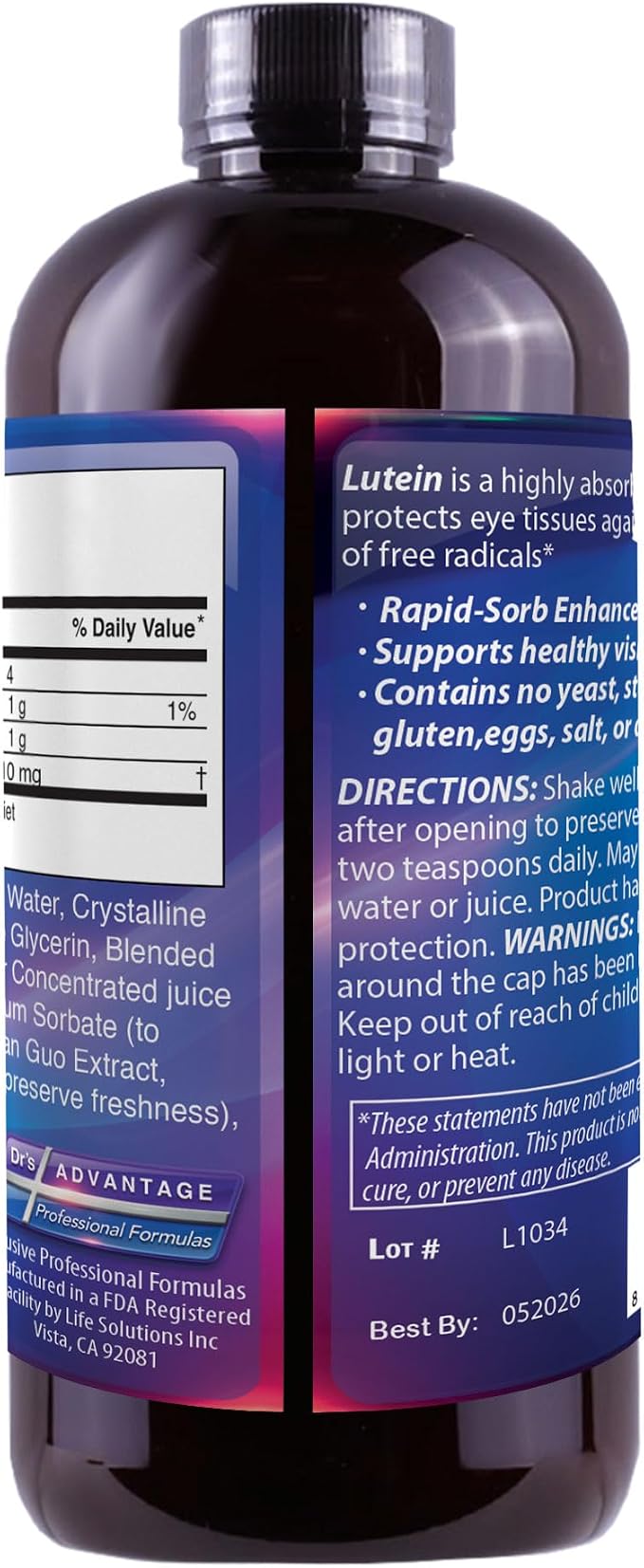 Liquid Lutein Supplement 8 FLOZ