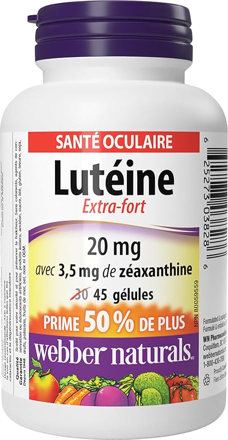 Webber Naturals Extra Strength Lutein with Zeaxanthin Softgel