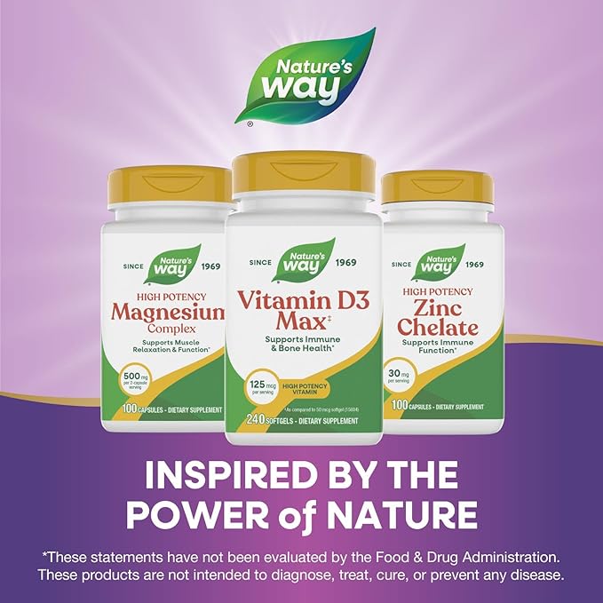 Nature's Way Vitamin D3 Max, Supports Healthy Bones and Teeth*, Supports Immune Health*, 125mcg per Serving, 240 Softgels