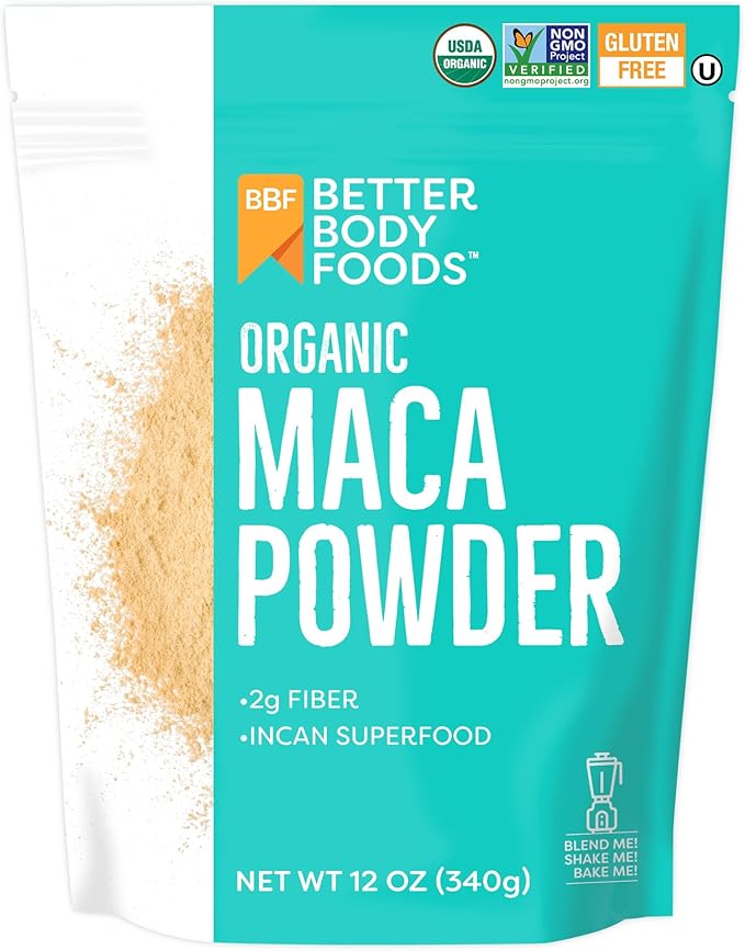 BetterBody Foods Organic Maca Powder, Non-GMO & Gluten-Free, 12 Ounce