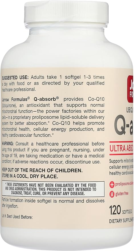 Jarrow Formulas Q-Absorb Coq10 100 Mg, 120 Ct