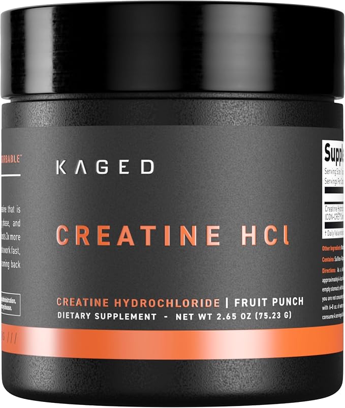 Kaged Creatine HCl Powder | 7X Concentrated vs Mono | Muscle Building & Recovery | High Absorption | No Bloating | Creatine for Men & Women | Vegan, Gluten Free | Fruit Punch | 75 Servings