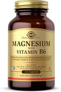 Solgar Magnesium with Vitamin B6, 250 Tablets - Promote Healthy Bone Mineralization, Support Nerve & Muscle Function, Energy Metabolism - Non-GMO, Vegan, Gluten Free, Dairy Free, Kosher - 83 Servings