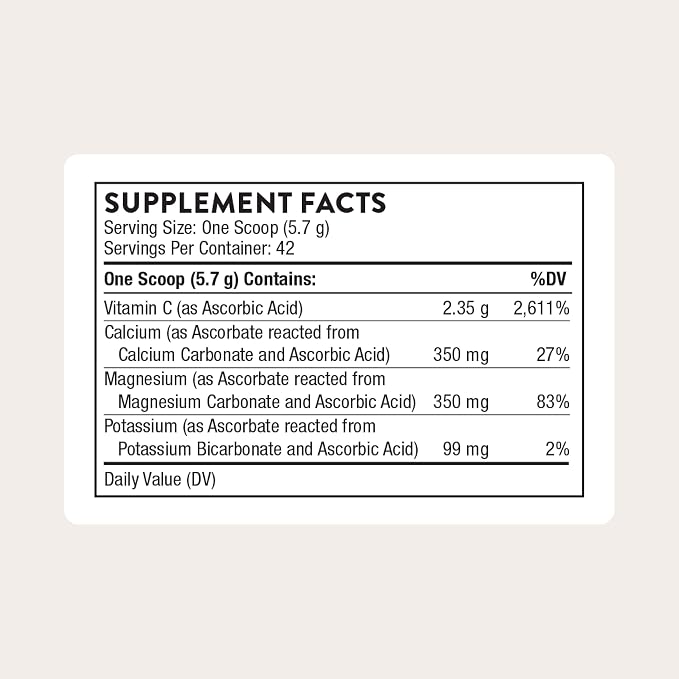 THORNE - High Potency Vitamin C - Ascorbic Acid with Calcium, Magnesium & Potassium - Healthy Immune Function & Antioxidant Support* - Third-Party Certified - Gluten, Dairy & Soy-Free - 42 Servings