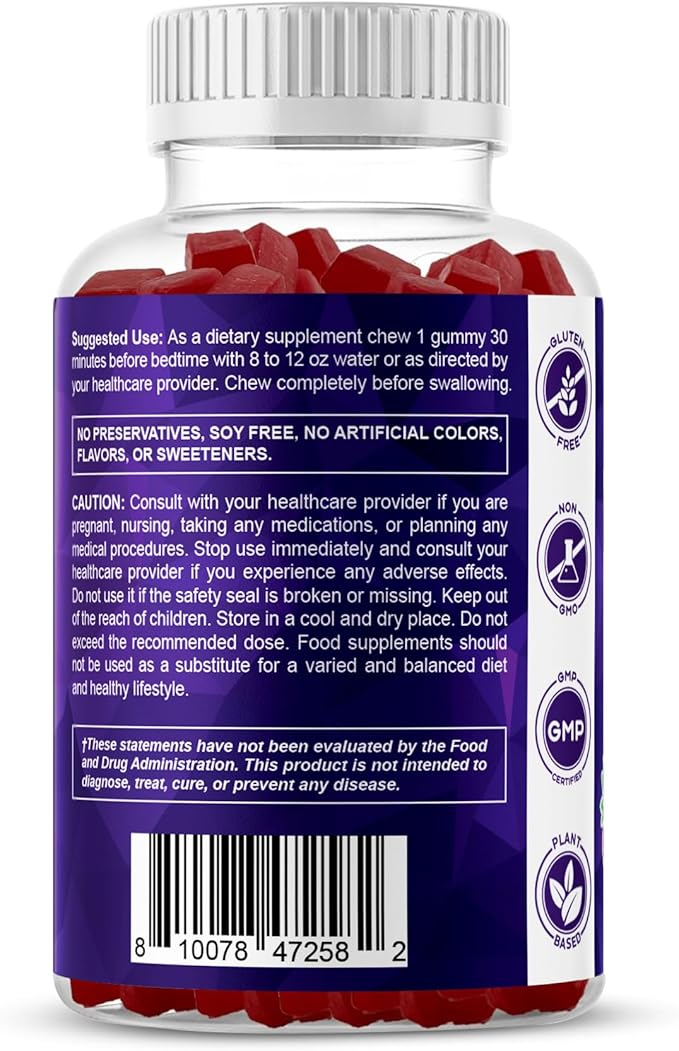 Vitamatic Sugar Free Melatonin 30mg per Gummy - 60 Servings - 60 Vegetarian Gummies - Non-Habit Forming Supplement (60 Count (Pack of 2))