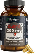 CoQ10 200mg Capsules with Organic Turmeric & Black Pepper – Antioxidant Support, Heart & Brain Health, Cellular Energy Production* – Clean Label Formula, 60 Day Supply