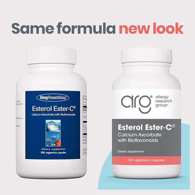 Allergy Research Group Esterol Ester C - Delivers 1.35 g Vitamin C - Buffered Vitamin C with Bioflavonoids & Quercetin - Immune & Antioxidant Support - 200 Servings - 200 Capsules