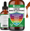 Zinc Quercetin Vitamin C D3 Liquid Immune Support with Organic Echinacea Elderberry, Immune Defense Drops Supplement for Adults- Vegan, Non-GMO, Gluten Free - 2 Fl Oz, 60 Servings