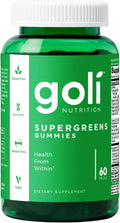 Goli Supergreens Gummies with Probiotics - Artichoke Leaf Extract, Spirulina, Kale, Vitamins A, B6, B12 - Vegan, Gluten-Free, Non-GMO