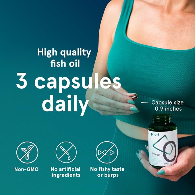 Puori Omega 3 Fish Oil - Ultra Pure 2000mg x 240 Softgels - Heart, Brain and Eye Health Supplement - Burpless, IFOS Certified, Non-GMO Capsules - O3-2000mg EPA 1250mg DHA 500mg