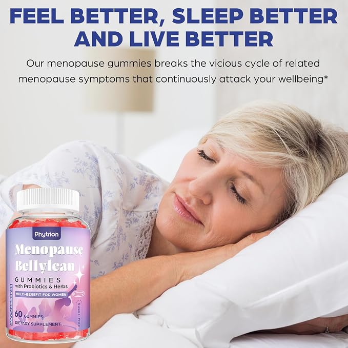 Menopause Supplements for Women, 60 Servings & 0 Sugar Menopause Gummies, Menopause Relief with Black Cohosh, Ashwagandha & Probiotics - Menopause Belly, Hormone Balance, Night Sweats & Mood Swings