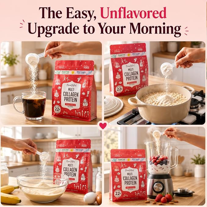 Multi Collagen Protein Powder Type 1, 2, 3, 4, 5, 10 - Unflavored & Hydrolyzed - Pure Collagen Peptides Powder - Grass Fed Beef, Wild Fish Marine & USA Eggshell - 20 Servings