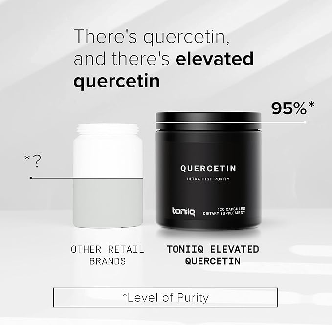 Toniiq Ultra High Purity Quercetin Capsules - 95%+ Highly Purified and Bioavailable - 1000mg Per Serving - 120 Capsules Quercetin Supplement