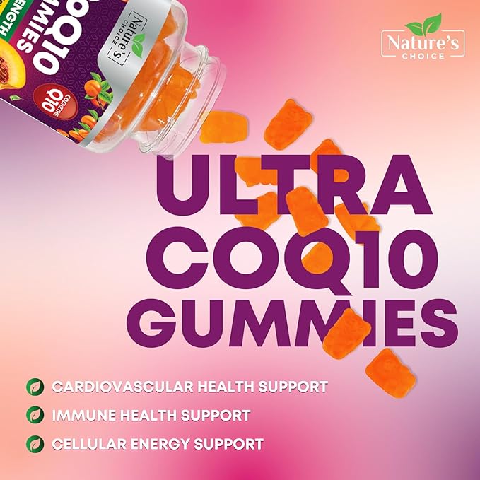 CoQ10 Gummies for Adults - Coenzyme Q10 100mg Per Serving - 3X Strength, High Absorption Antioxidant Supplement for Heart Health Support & Energy Production - Co Q10 (Coq 10) Supplements - 60 Gummies