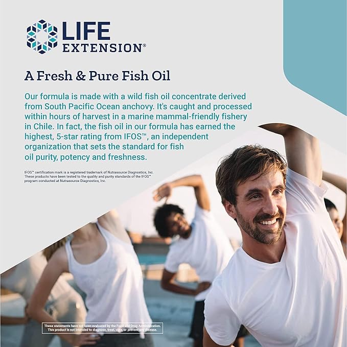 Life Extension Super Omega-3 EPA/DHA Fish Oil, Sesame Lignans & Olive Extract – Heart, Brain, Inflammation Health Support, Gluten-Free, Easy to Swallow, Non-GMO, 240 Softgels (Pack of 2)