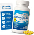Fortifeye Super Max Omega-3 Fish Oil 60Count 2400mg Made in Norway - High Potency rTG Form Omega 3 Supplement with EPA & DHA, Fish Oil Capsules for Heart Brain Joint Eye Function, Natural Lemon Flavor
