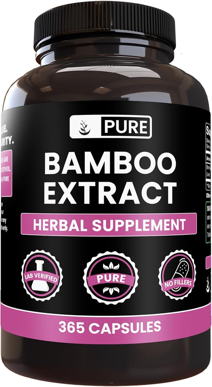 PURE ORIGINAL INGREDIENTS Bamboo Extract (365 Capsules) No Magnesium Or Rice Fillers, Always Pure, Lab Verified