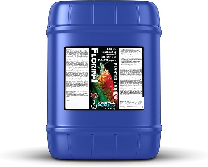 Brightwell Aquatics Florin-I Iodine Supplement for Crustaceans – Supports Molting, Growth & Shell Strength – Safe for Freshwater, Brackish & Planted Tanks, 20L