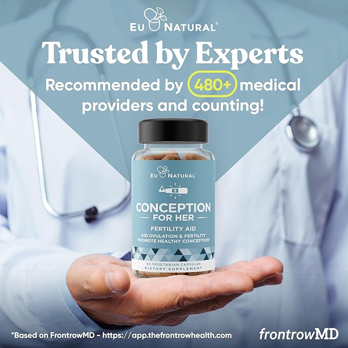 Eu Natural Conception for Her Fertility Supplements for Women - Ovulation, Hormonal Balance & Regular Cycle Support - Myo-Inositol, Folate, Shatavari & Vitex - 60 Vegetarian Capsules