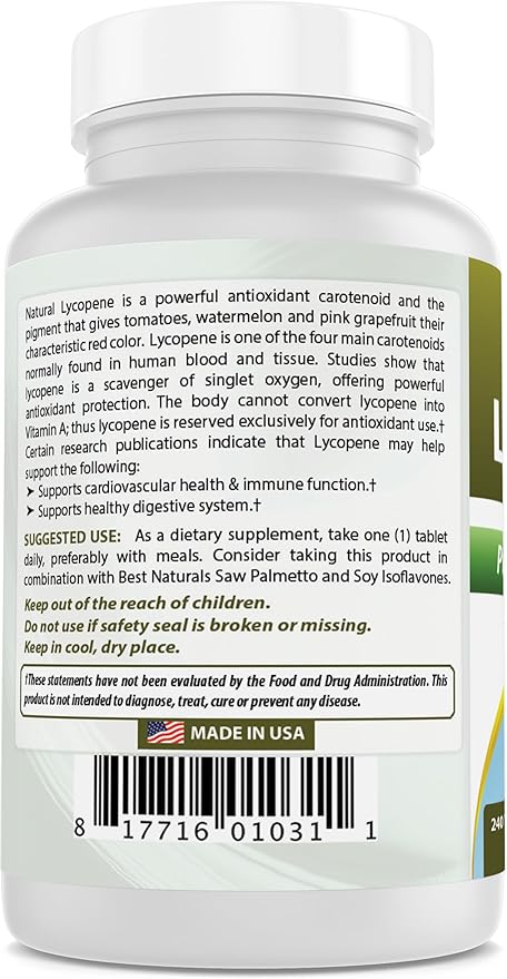 Best Naturals Lycopene Tomato Extract 10 mg 240 Tablets (Pack of 2)