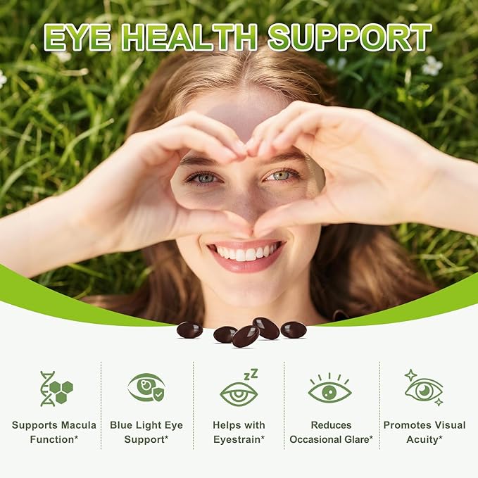 Lutein and Zeaxanthin Supplement - Eye Vitamins 150 Softgels, 20mg Lutein & 4mg Zeaxanthin with Vitamins C, E, Zinc, Copper for Blue Light Protection, Eye Health Support, 5 Months Supply