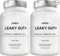 Amen Leaky Gut Supplement - Advanced Formula with Bioavailable L Glutamine, Zinc, Turmeric, DGL Licorice Root - Marshmallow Root - Probiotics & Fermented Prebiotics - Vegan, Non-GMO - 2-Pack
