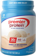 Premier Protein Powder, Vanilla Milkshake, 30g Protein, 1g Sugar, 100% Whey Protein, Keto Friendly, No Soy, Gluten Free, 23.3 oz (17 Servings)