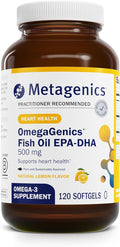 Metagenics OmegaGenics EPA-DHA 500 - High Potency Fish Oil Supplement for Cardiovascular Health* - Sustainably Sourced & Purity Tested - Non-GMO & Gluten-Free - 120 Softgels