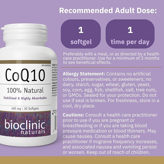 Bioclinic Naturals - Coq10 400 mg - 30 Softgels