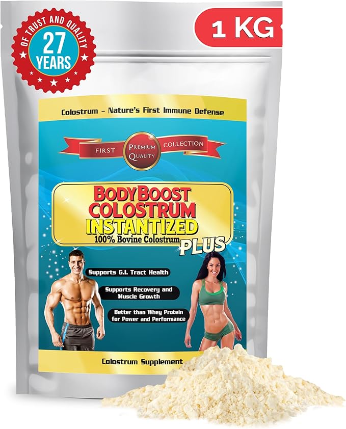 BodyBoost Colostrum Instantized, 99.5% Bovine Colostrum Powder, Immune Booster Supplement with Immunoglobulin & Lactoferrin, Super Food for Gut Health, Diverse Intake,1kg