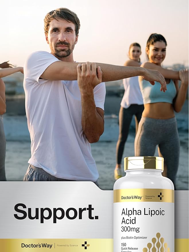 Doctor's Way Alpha Lipoic Acid 300mg | 150 Capsules | with Biotin Optimizer | ALA Supplement | Non-GMO, Gluten Free