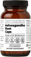 Santa Cruz Paleo Ashwagandha Capsules, 600mg Ashwagandha Root per Capsule, Gluten Free, Keto, Sugar Free, Paleo, Supports Energy, Focus, and Relaxation, BioPerine for Fast Absorption, 60 Capsules