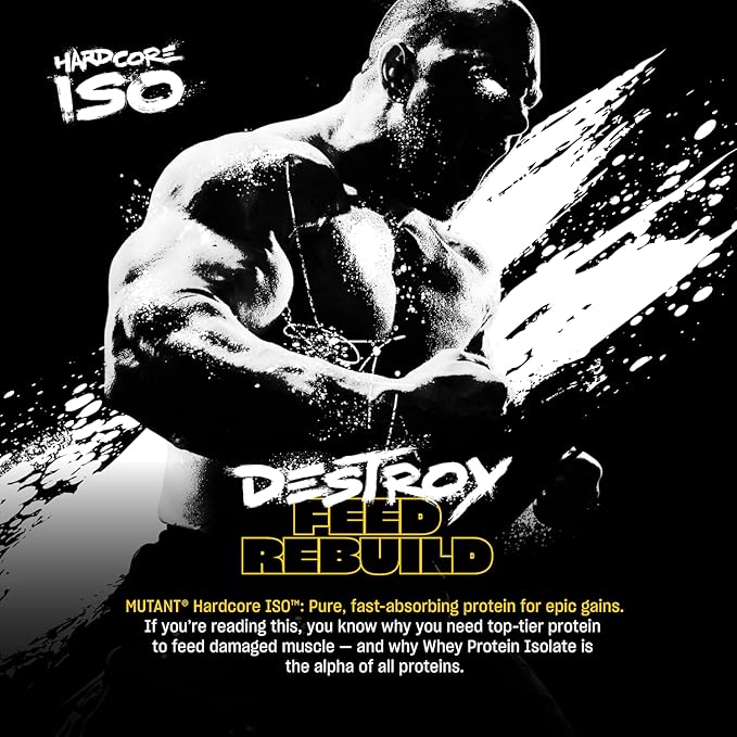 Mutant Harcode ISO Whey Protein Isolate Powder Acts Fast to Help Recover, Build Muscle, Bulk and Strength, 1.6 lb (Cookies & Cream)