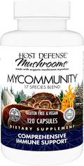 Host Defense MyCommunity Capsules - 17 Species Blend Mushroom Supplement for Immune Support - Herbal Aid with Lion's Mane, Reishi. Chaga, Cordyceps, Turkey Tail & More - 120 Capsules