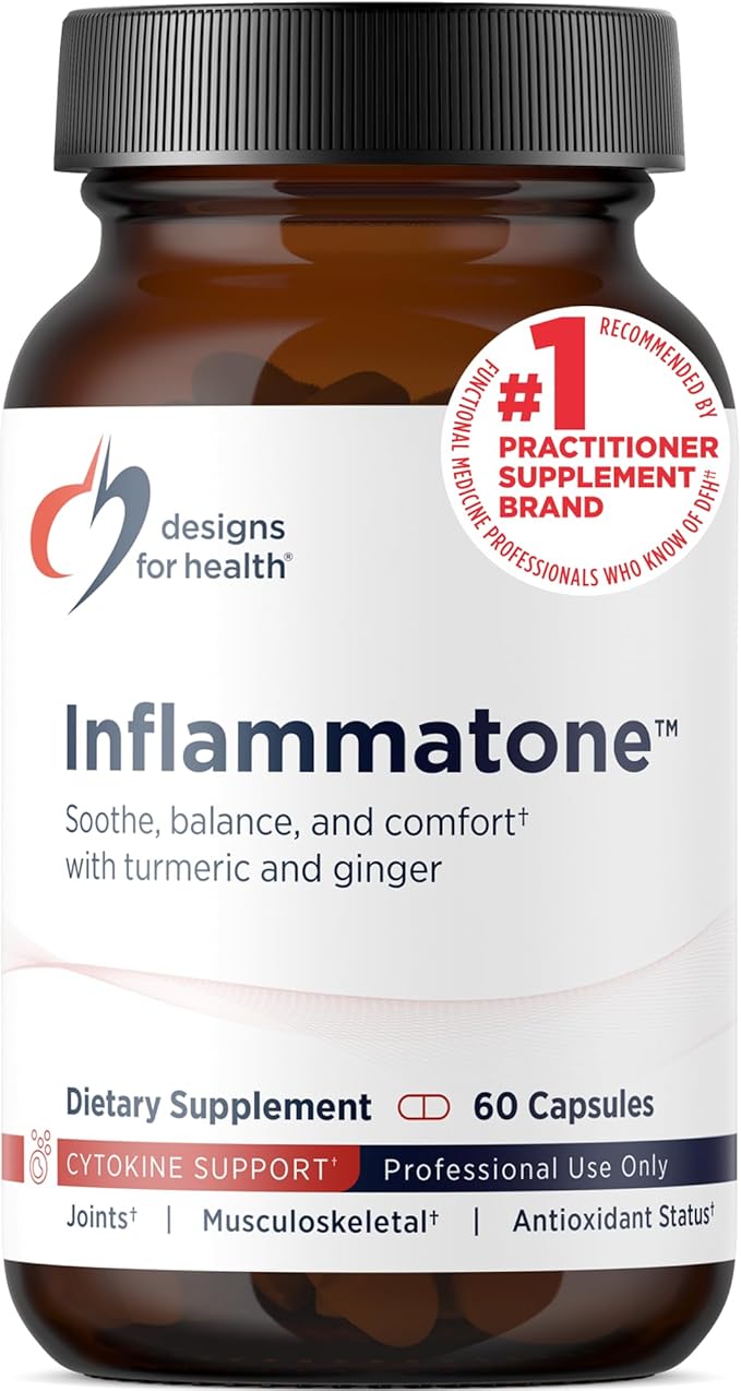 Designs for Health Inflammatone - Turmeric Supplements with Proteolytic Enzymes, Boswellia, Quercetin & Resveratrol (60 Capsules)