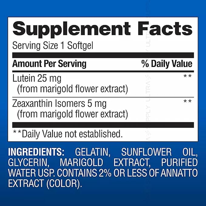 Members Mark Lutein with Zeaxanthin, 25 mg & 5 mg, (150 Count.) – Supports Eye & Vision Health, Blue Light Protection, USP Verified