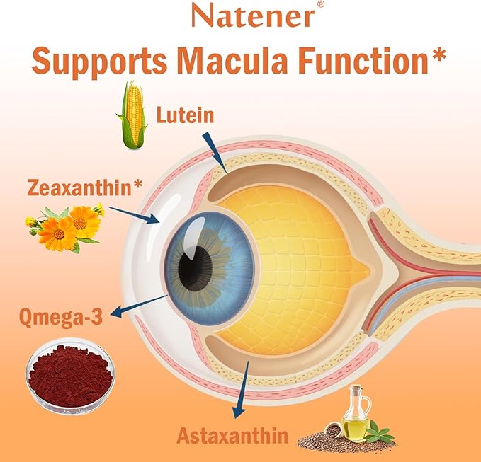 14 in 1 Eye Vitamins, 25mg Lutein, 5mg Zeaxanthin, 24mg Astaxanthin, 800mg Omega-3 & 100mg L-Theanine, Supports Eye Health, Moisture and Comfort*
