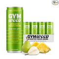 GYM WEED Athletic Focus Drink with KSM-66 Ashwagandha, Lion's Mane Mushroom, L-Theanine, 200mg Green Tea Caffeine with Natural Sweeteners Pear Pineapple Flavor, 12 Pack