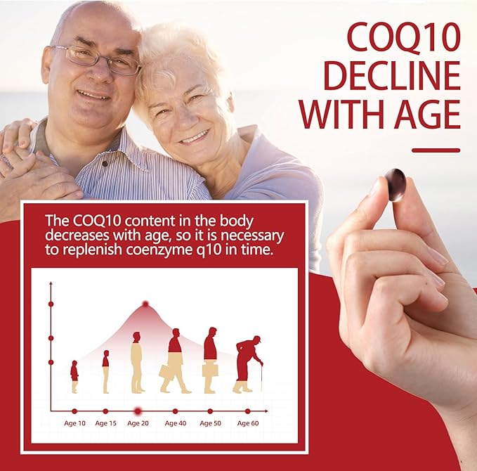 DRFOSTER Coq10 Ubiquinol 200mg, Coq10 200mg Softgels, Max Absorption Ubiquinol with Vitamin E & PQQ & Black Pepper, Powerful Antioxidant, 120 Softgels