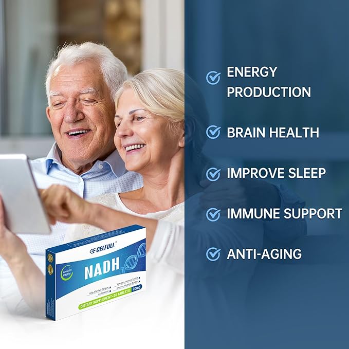 CELFULL NADH Supplement 40mg Enchance NMN Alternative NAD+ Supplement for Immune Support Anti-Aging Boost Brain Cognition & Chronic Fatigue Supplements