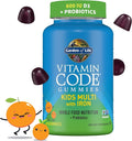 Kids Multivitamin Gummy with Iron + Probiotics for Immune Health & Digestion: Vitamins D, C, E, B, Zinc for Energy & Development, Vitamin Code, Non-GMO, Gluten-Free, 90 Orange Gummies, 30 Day Supply