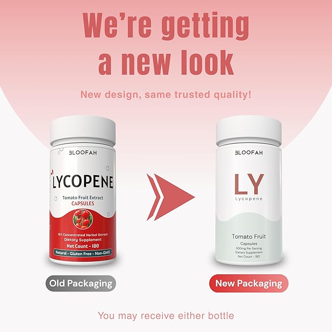 Lycopene Supplement Capsules 500mg – Tomato Fruit Powder with Natural Lycopene for Antioxidant & Daily Wellness Support | Gluten Free, Non-GMO Lycopene Supplements for Men