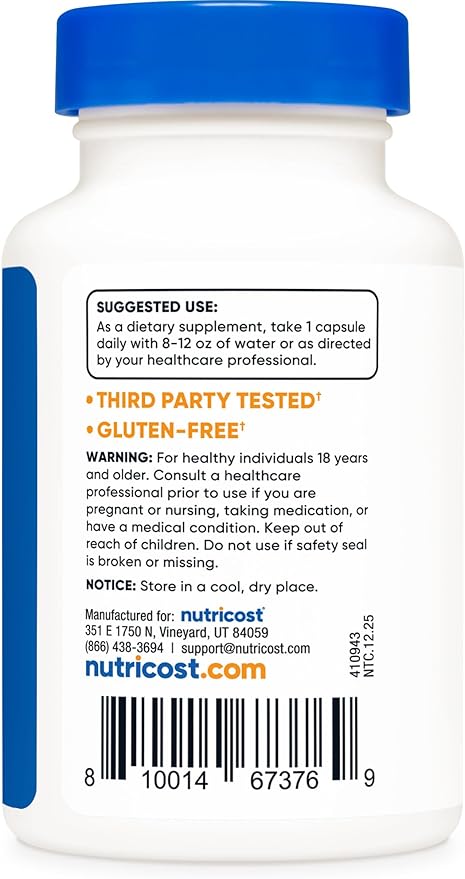 Nutricost Benfotiamine 300mg, 90 Capsules - Gluten Free, Non-GMO, and Vegetarian Friendly Fat Soluble Vitamin B1