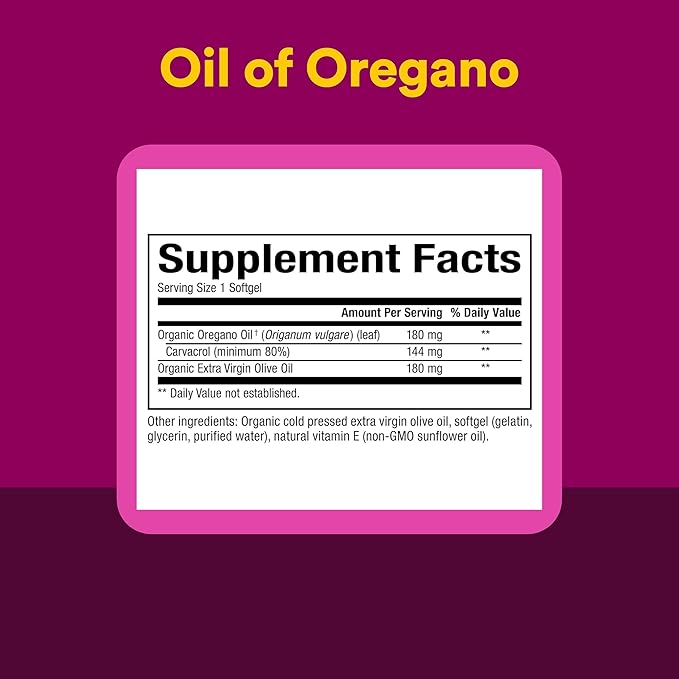 Natural Factors, Oil of Oregano 180 mg, Helps Maintain Good Health with Extra Virgin Olive Oil, 30 softgels (30 servings)
