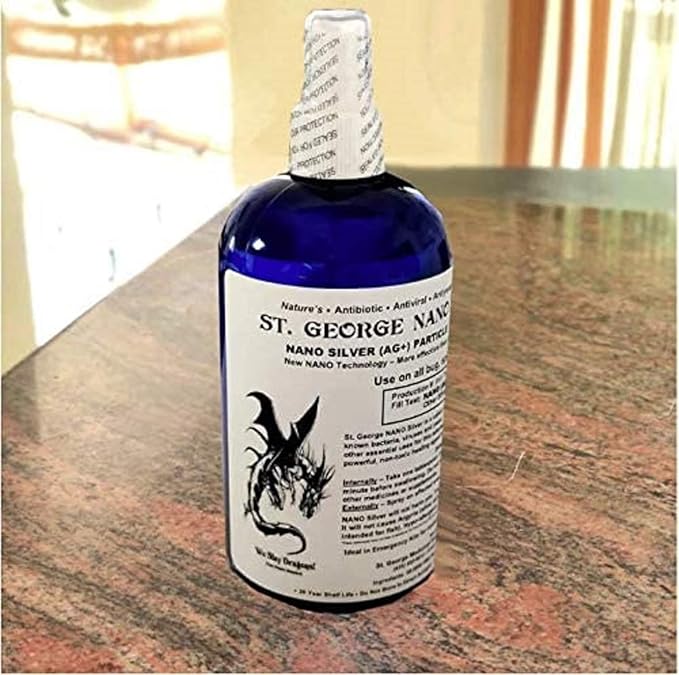 St. George Nano Silver | Collodial Silver Liquid Immune Support Supplement - Gluten Free and Probiotic Friendly Particle Solution 68 PPM (16 oz.)